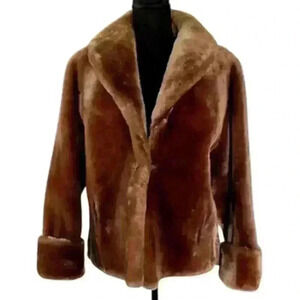 Vintage 1940's/1950's Golden Mouton Lamb Fur Coat, Water Repellent, size Medium